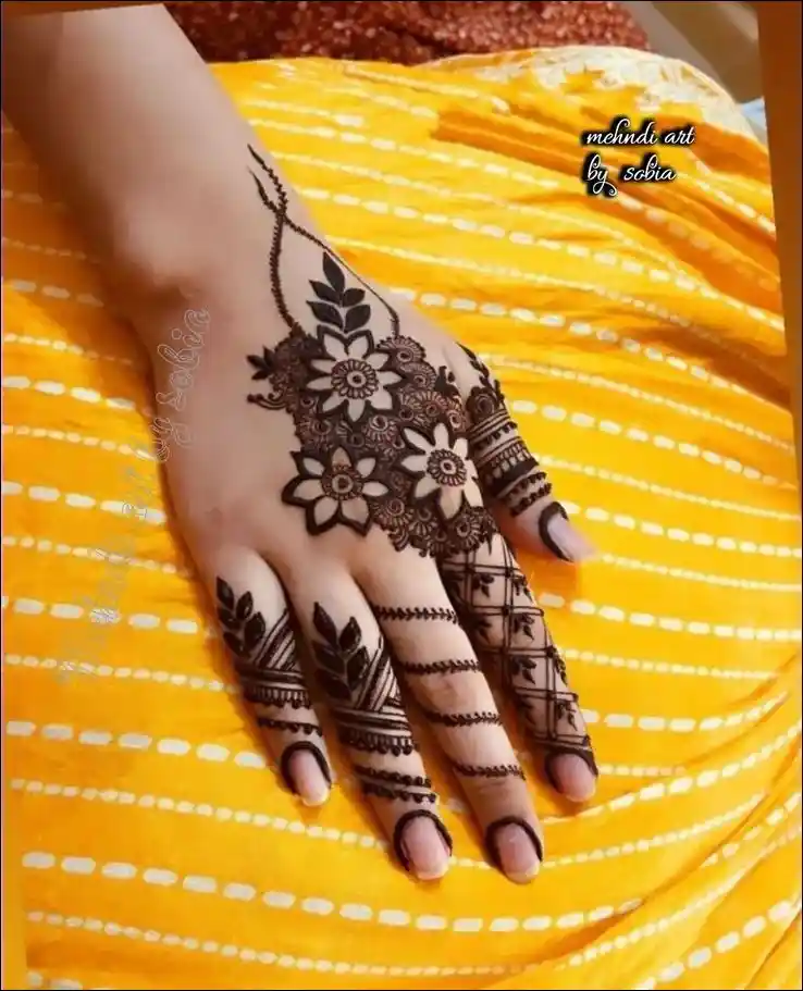 back hand mehndi design 111