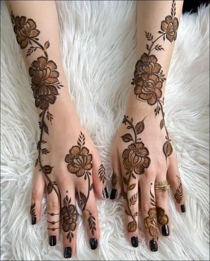 front hand mehndi design 23