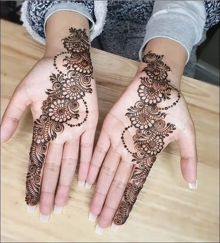 front hand mehndi design 5