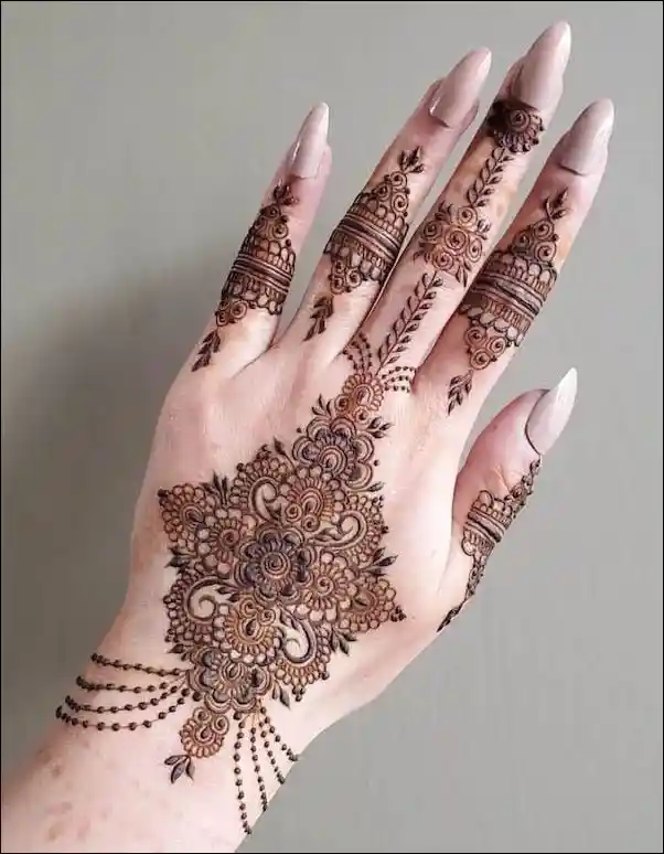 front hand mehndi design 77